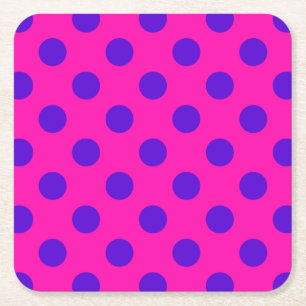 Blue polka dots on fuchsia underlägg papper kvadrat