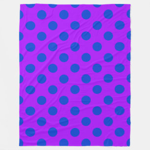 Blue polka dots på lila fleecefilt