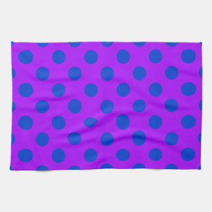 Blue polka dots på lila kökshandduk