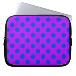 Blue polka dots på lila laptop sleeve