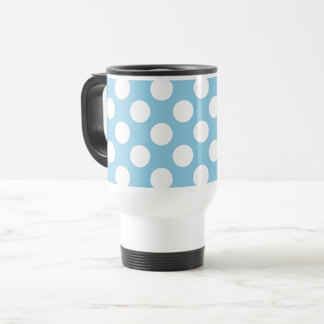 Blue Polka dots, Polka Dot Mönster, Dit, Dit, Dock Resemugg (Framsida vänster)