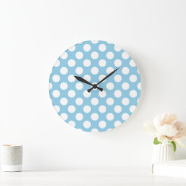 Blue Polka dots, Polka Dot Mönster, Dit, Dit, Dock Stor Klocka