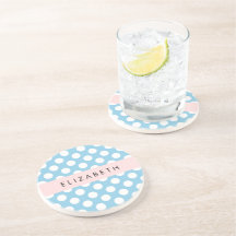 Blue Polka dots, Polka Dot Mönster, ditt namn