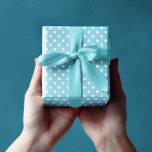 Blue Polka dots Presentpapper<br><div class="desc">Papper radbrytning av blå polka-punkt</div>
