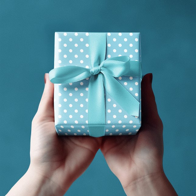 Blue Polka dots Presentpapper (Skapare uppladdad)