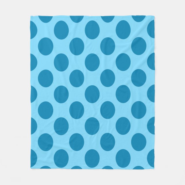 Blue Polka Dots - Seamless Pattern Throw Pillow Fleecefilt (Framsidan)