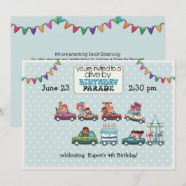 Blue Polka-prick per Birthday Parad-inbjudan Inbjudningar