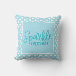 Blue Polkadot Glam Girly Typography-Trendig, Snygg Kudde