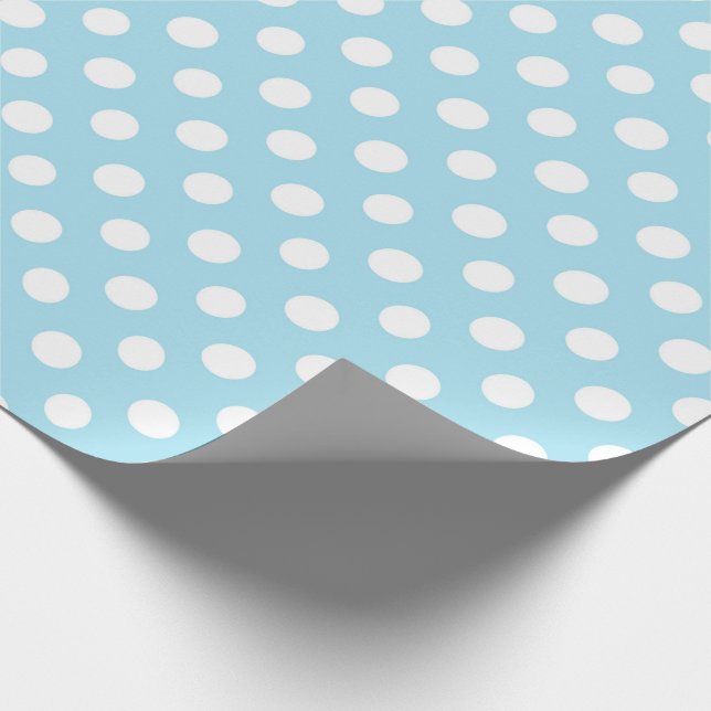 Blue Polkadot Modern Cute Pojke Presentpapper (Hörn)