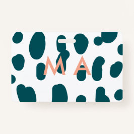 Blue polkadot orange pastel monogram man letter pa