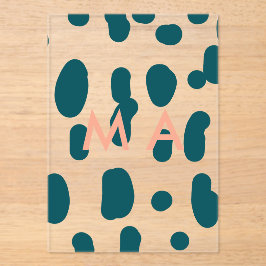 Blue polkadot orange pastel monogram man letter pa