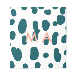 Blue polkadot orange pastel monogram man letter pa anteckningsblock
