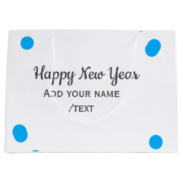 Blue polkadots happy new year add name messasimple
