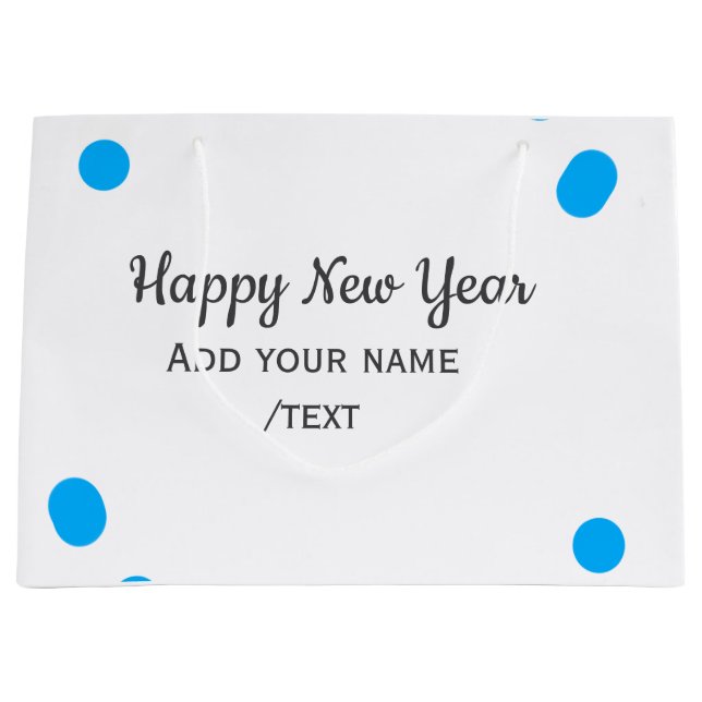 Blue polkadots happy new year add name messasimple (Framsidan)