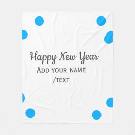 Blue polkadots happy new year add name messasimple fleecefilt