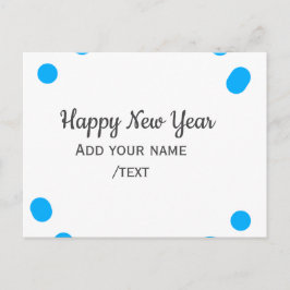 Blue polkadots happy new year add name messasimple helg vykort