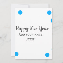 Blue polkadots happy new year add name messasimple julkort