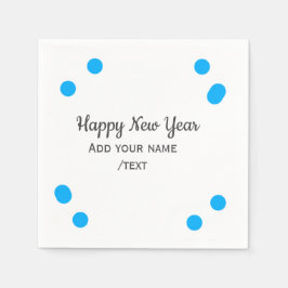 Blue polkadots happy new year add name messasimple pappersservett
