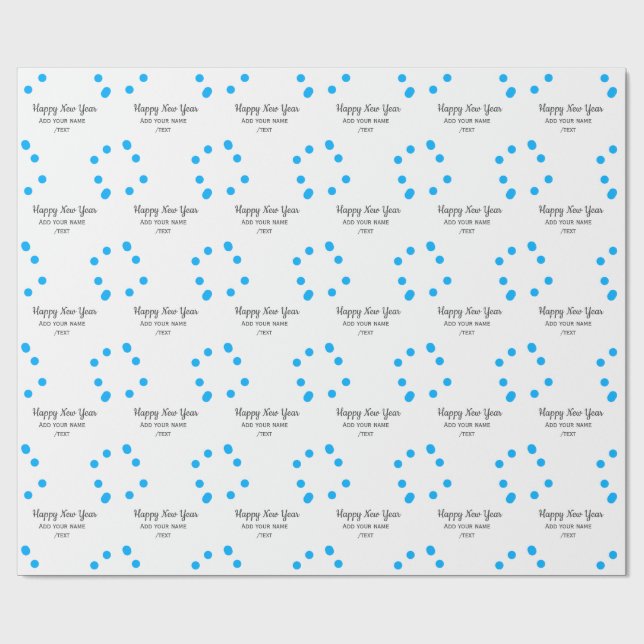 Blue polkadots happy new year add name messasimple presentpapper (Platt)