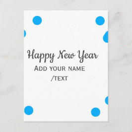 Blue polkadots happy new year add name messasimple vykort