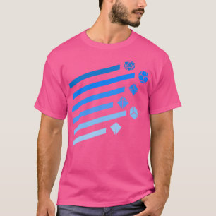 Blue Polyhedral Dice Set Vintage Ray Tabletop Play T Shirt