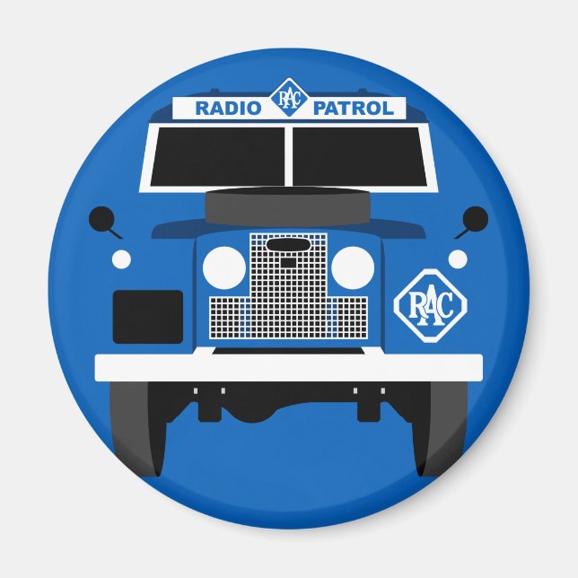 Blue Pop art Classic MK2 RAC Land Rover Magnet (Framsidan)