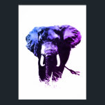 Blue Pop Art Elephant Bläck Paint Poster<br><div class="desc">BW - Black & White African Elephants Pop Art Digital Image - African Nature Poster utskrifter</div>