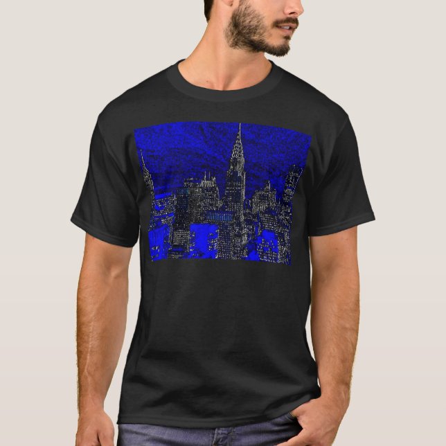 Blue Pop Art New York City Tee (Framsida)