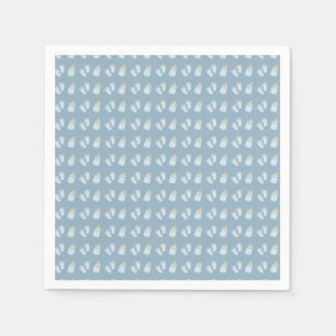 Blue Poppin Flaskor Boy Baby Shower Pappersservett