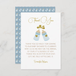 Blue Poppin Flaskor Boy Baby Shower Tack Kort