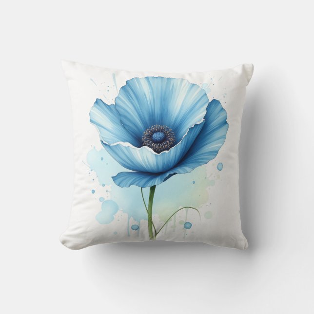 Blue Poppy Dekorativ kudde (Framsida)