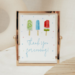 Blue Popsicle Baby Shower Tack för att du kom Poster