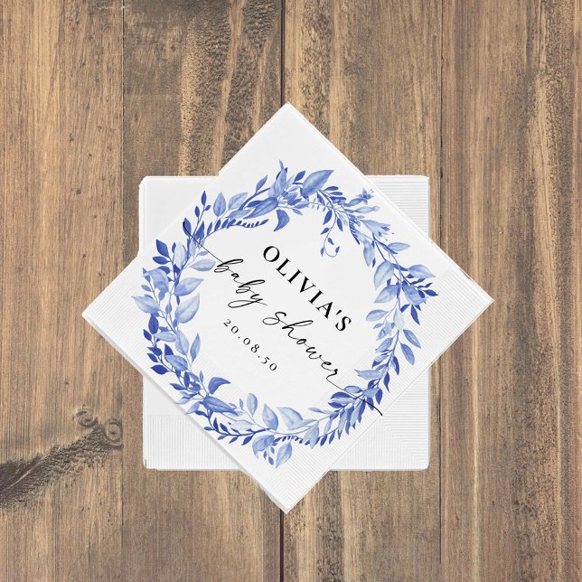 Blue Porcelain Blommigt Bokar Papper Napkins Pappersservett (Skapare uppladdad)