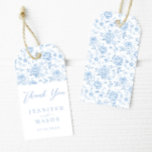 Blue Porcelain Blommigt Bröllop Tack Märkre Presentetikett<br><div class="desc">Firar omhuldade minnen med vår snyggt,  moderna tack-du-taggar. De här märkrna är inspirerade av elegantens ljusblå Chinoiserie-porslin och har ett sofistikerat blått blommönster. Med dessa unika utformningar kan du lägga till en sofistikerad ton av tacksamhet.</div>