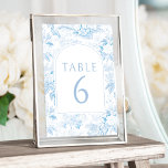 Blue porcelain boho arch bröllop bordsnumren inbjudningar<br><div class="desc">Klassisk elegant blue chinoiserie porcelain inspirerade blommönster boho arch vår eller sommar bröllop bordsnummer med brud och groom namn.</div>