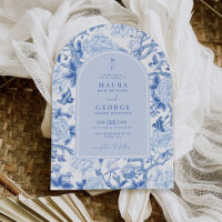 Blue Porcelain Chinoiserie Blommigt Garden Wedding