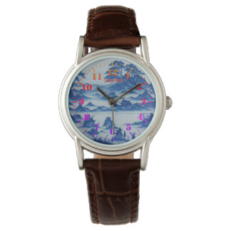 Blue Porcelain Stil Anpassningsbar Dial Watch Armbandsur