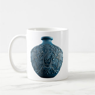 Blue Porcelain Vas Engraved Mugg