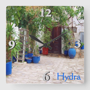 Blue Pottery Fyrkantig Klocka