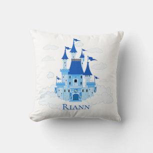 Blue Princess Castle Personlig Girly Kudde