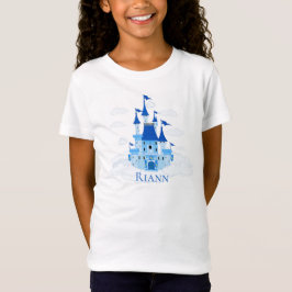 Blue Princess Castle Personlig Girly T Shirt