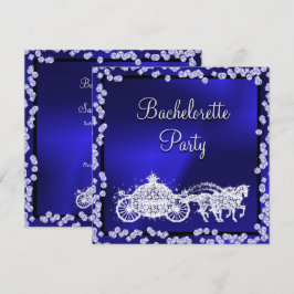 Blue Princess Coach & Horses Bachelorette Party Inbjudningar