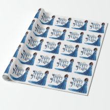 Blue Princess Purim Wrapping Papper