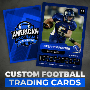 Blue Pro Amerikansk Fotbollspelare Trading Card