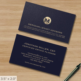Blue Professionell Luxury Initial Logotyp Visitkort