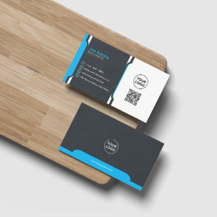 Blue Professionell Modern Corporate Visitkort