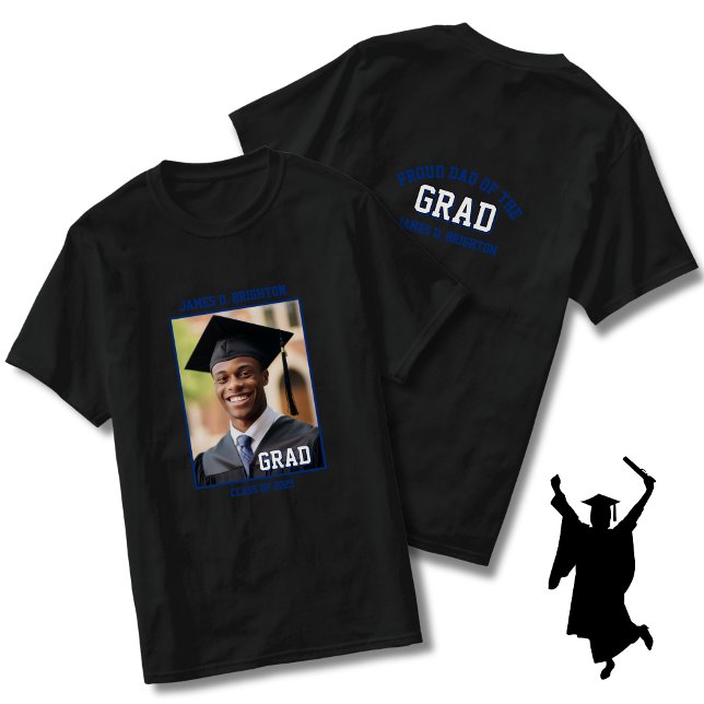 Blue Proud Pappa Photo Studenten T Shirt (Skapare uppladdad)