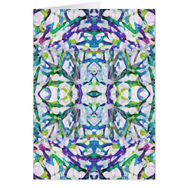 Blue Psychedelic Mönster Hälsningskort (Framsidan)