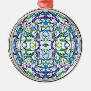 Blue Psychedelic Mönster Julgransprydnad Metall