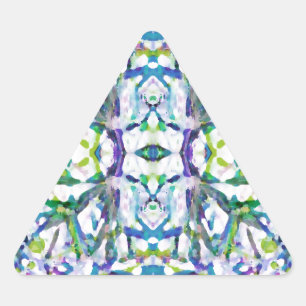 Blue Psychedelic Mönster Triangelformat Klistermärke
